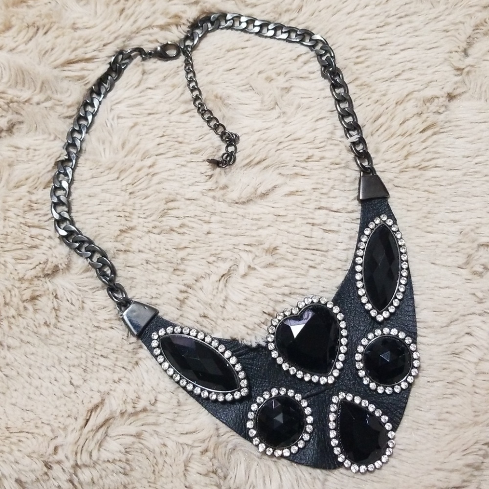 Rhinestone Bib Necklace